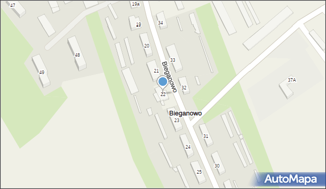 Bieganowo, Bieganowo, 22, mapa Bieganowo