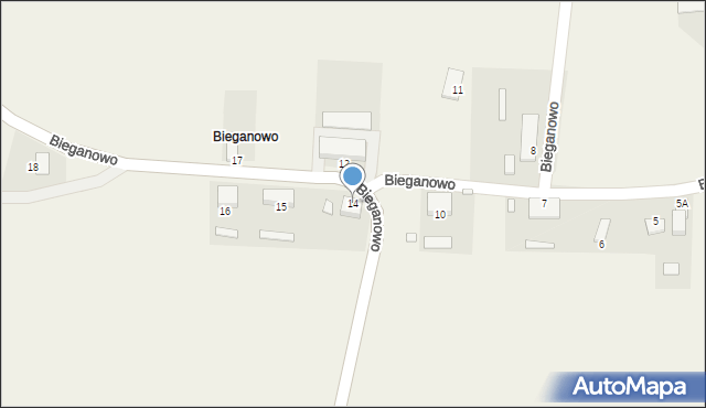 Bieganowo, Bieganowo, 14, mapa Bieganowo