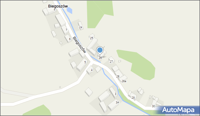 Biegoszów, Biegoszów, 26, mapa Biegoszów