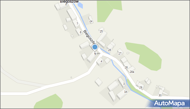 Biegoszów, Biegoszów, 5, mapa Biegoszów