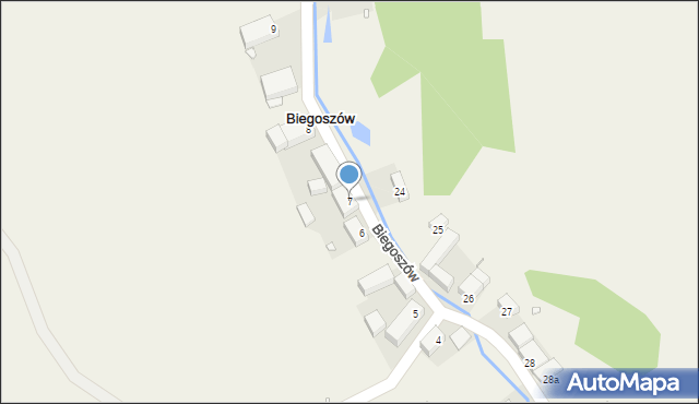 Biegoszów, Biegoszów, 7, mapa Biegoszów