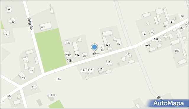 Biejków, Biejków, 80, mapa Biejków