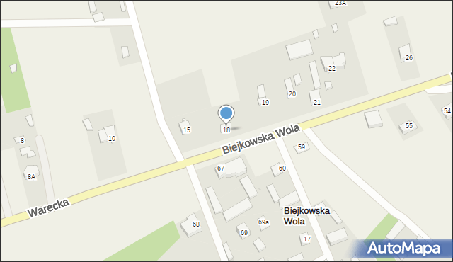 Biejkowska Wola, Biejkowska Wola, 18, mapa Biejkowska Wola