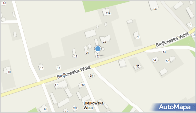 Biejkowska Wola, Biejkowska Wola, 21, mapa Biejkowska Wola