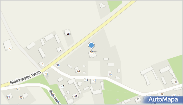 Biejkowska Wola, Biejkowska Wola, 30, mapa Biejkowska Wola