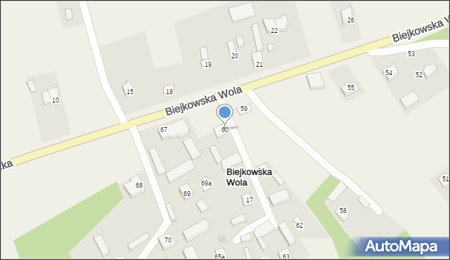 Biejkowska Wola, Biejkowska Wola, 60, mapa Biejkowska Wola