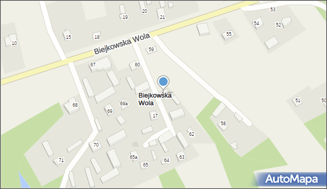 Biejkowska Wola, Biejkowska Wola, 61, mapa Biejkowska Wola