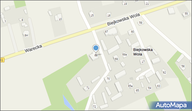 Biejkowska Wola, Biejkowska Wola, 68, mapa Biejkowska Wola