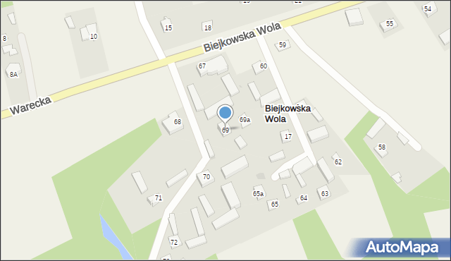 Biejkowska Wola, Biejkowska Wola, 69, mapa Biejkowska Wola