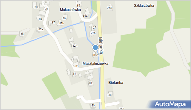 Bielanka, Bielanka, 83A, mapa Bielanka