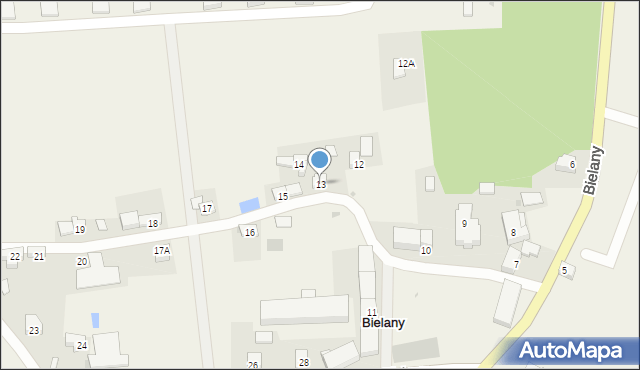 Bielany, Bielany, 13, mapa Bielany