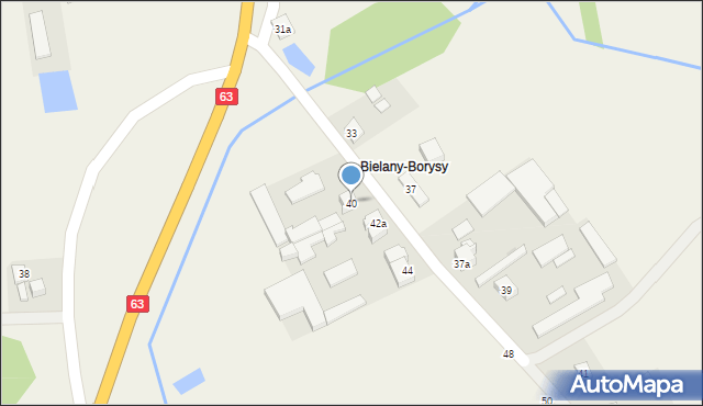 Bielany-Wąsy, Bielany-Wąsy, 40, mapa Bielany-Wąsy