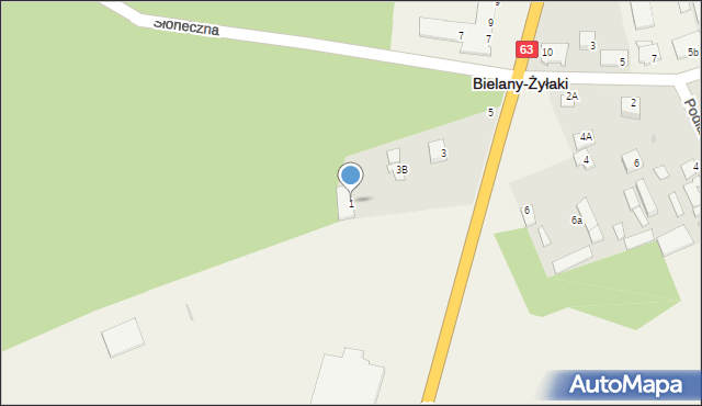 Bielany-Żyłaki, Bielany-Żyłaki, 1, mapa Bielany-Żyłaki