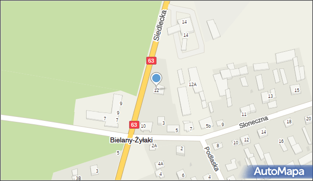 Bielany-Żyłaki, Bielany-Żyłaki, 12, mapa Bielany-Żyłaki