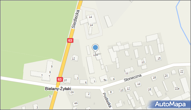 Bielany-Żyłaki, Bielany-Żyłaki, 12A, mapa Bielany-Żyłaki