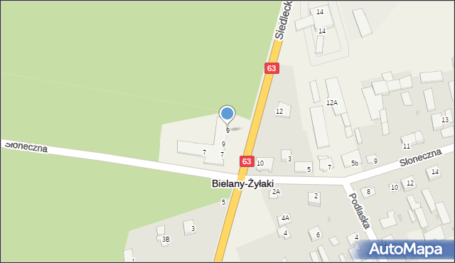 Bielany-Żyłaki, Bielany-Żyłaki, 9, mapa Bielany-Żyłaki