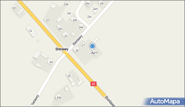 Bielawy, Bielawy, 26a, mapa Bielawy