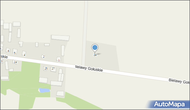 Bielawy Gołuskie, Bielawy Gołuskie, 1a, mapa Bielawy Gołuskie