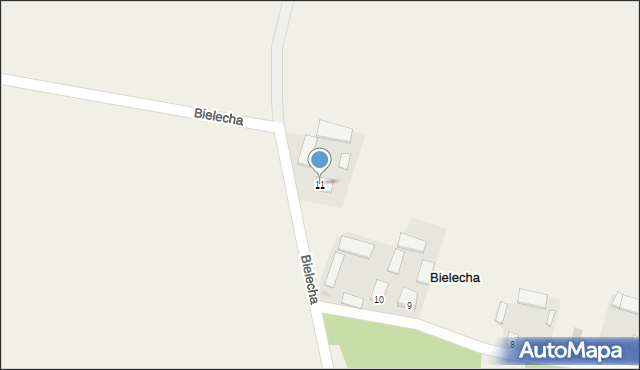 Bielecha, Bielecha, 11, mapa Bielecha