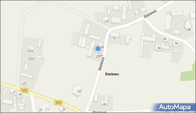 Bielewo, Bielewo, 119, mapa Bielewo