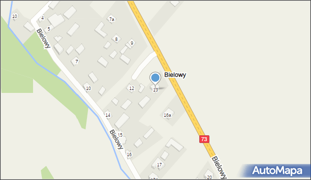 Bielowy, Bielowy, 13, mapa Bielowy