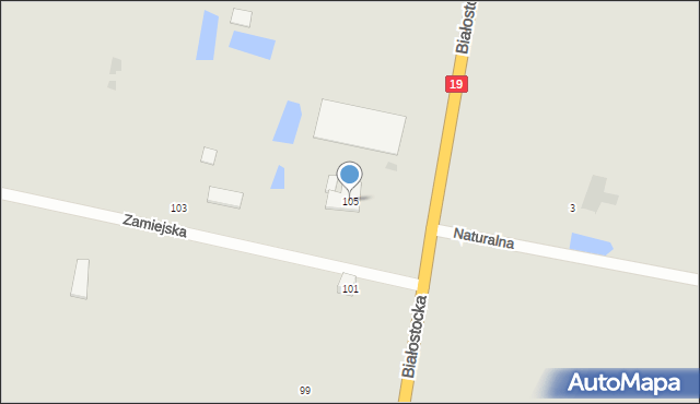 Bielsk Podlaski, Białostocka, 105, mapa Bielsk Podlaski