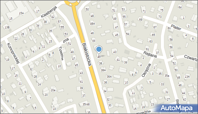 Bielsk Podlaski, Białostocka, 40, mapa Bielsk Podlaski