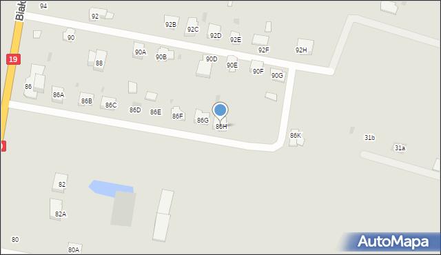 Bielsk Podlaski, Białostocka, 86H, mapa Bielsk Podlaski