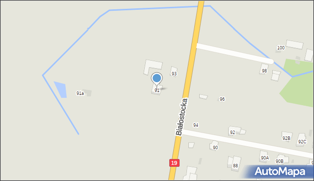 Bielsk Podlaski, Białostocka, 91, mapa Bielsk Podlaski