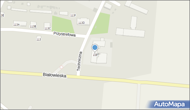 Bielsk Podlaski, Białowieska, 119, mapa Bielsk Podlaski