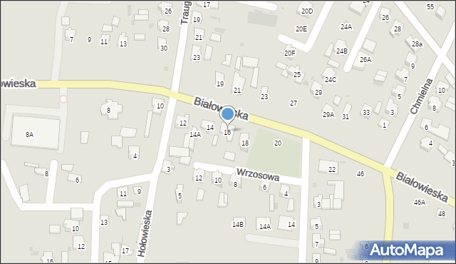 Bielsk Podlaski, Białowieska, 16, mapa Bielsk Podlaski