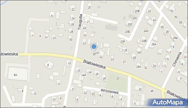 Bielsk Podlaski, Białowieska, 19, mapa Bielsk Podlaski