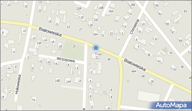 Bielsk Podlaski, Białowieska, 44, mapa Bielsk Podlaski