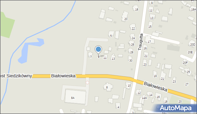 Bielsk Podlaski, Białowieska, 9, mapa Bielsk Podlaski