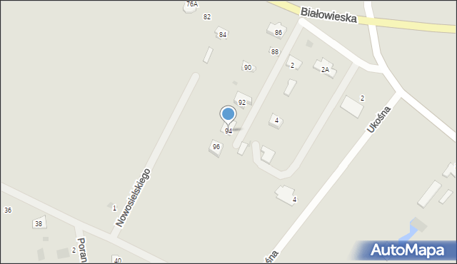 Bielsk Podlaski, Białowieska, 94, mapa Bielsk Podlaski