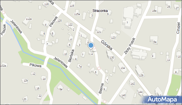 Bielsko-Biała, Bierna, 5, mapa Bielsko-Białej