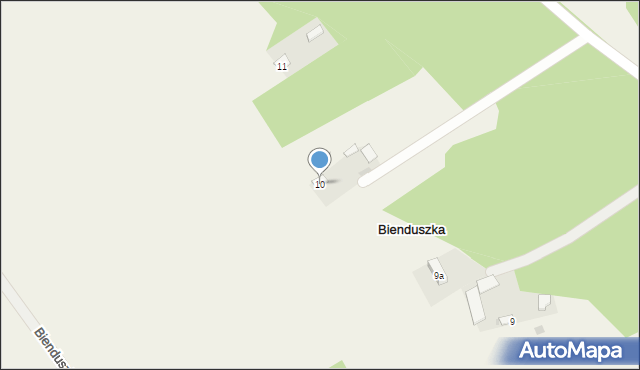 Bienduszka, Bienduszka, 10, mapa Bienduszka