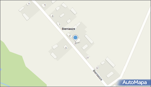 Bieniasze, Bieniasze, 10, mapa Bieniasze