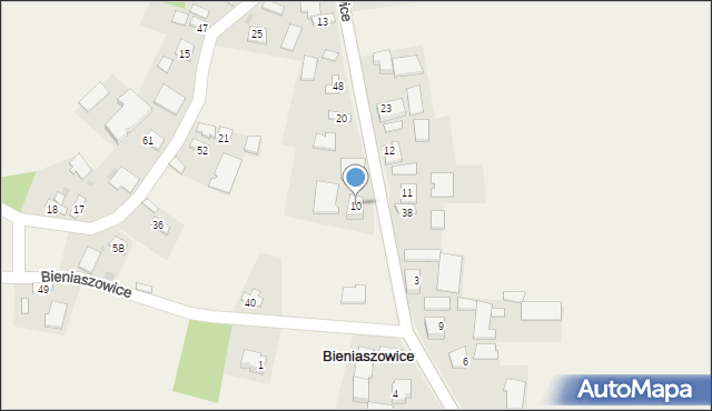 Bieniaszowice, Bieniaszowice, 10, mapa Bieniaszowice