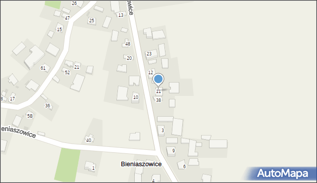 Bieniaszowice, Bieniaszowice, 11, mapa Bieniaszowice