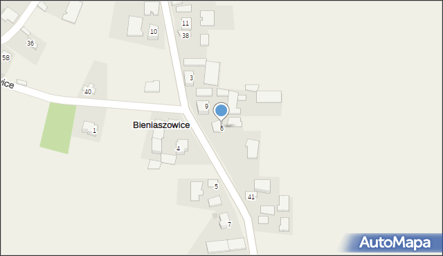 Bieniaszowice, Bieniaszowice, 6, mapa Bieniaszowice