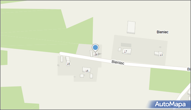 Bieniec, Bieniec, 15, mapa Bieniec