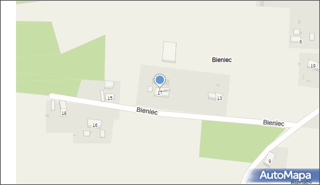 Bieniec, Bieniec, 17, mapa Bieniec