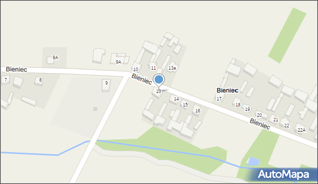 Bieniec, Bieniec, 13, mapa Bieniec