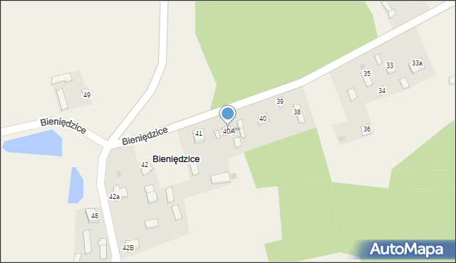 Bieniędzice, Bieniędzice, 40A, mapa Bieniędzice