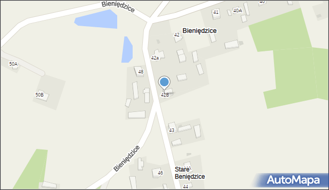 Bieniędzice, Bieniędzice, 42B, mapa Bieniędzice