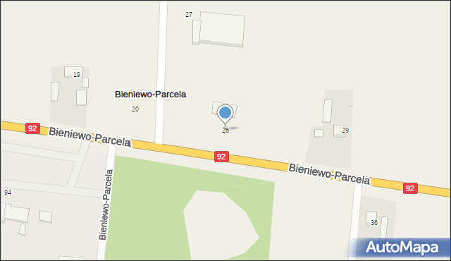 Bieniewo-Parcela, Bieniewo-Parcela, 26, mapa Bieniewo-Parcela