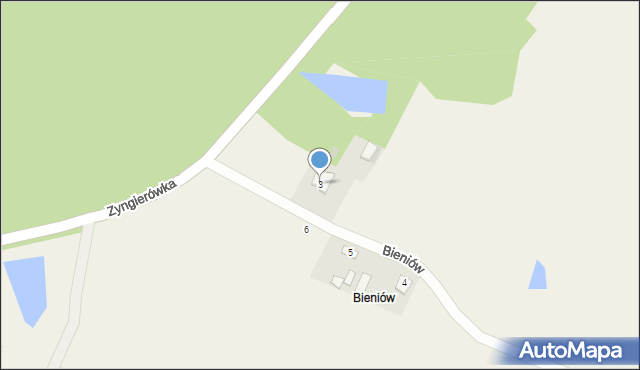 Bieniów, Bieniów, 3, mapa Bieniów