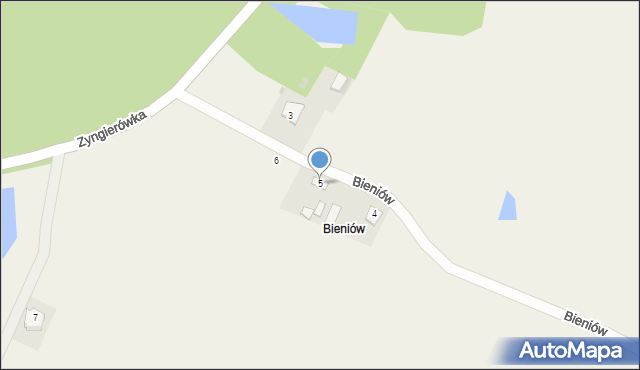 Bieniów, Bieniów, 5, mapa Bieniów