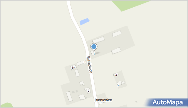 Bieniowce, Bieniowce, 1, mapa Bieniowce